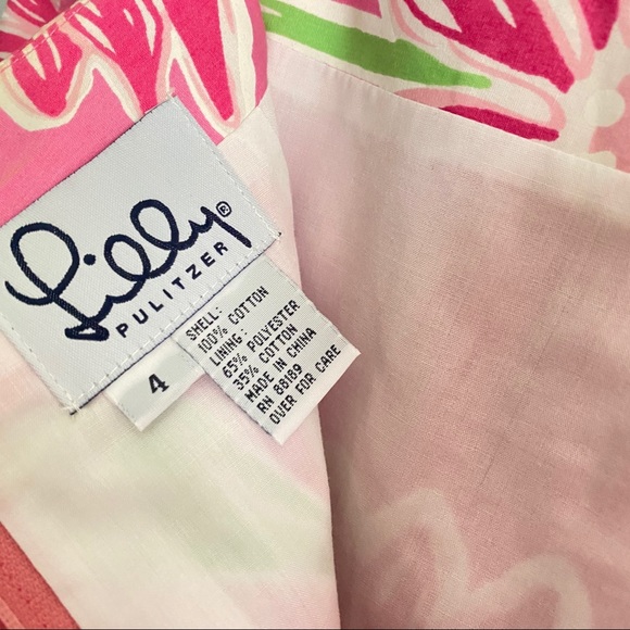 VTG Lilly Pulitzer Jumbo Daisy Print Fully Lined Skirt Size 4 - Picture 5 of 5